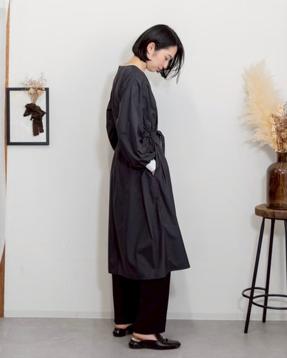 ロングスリーブエプロンドレス black